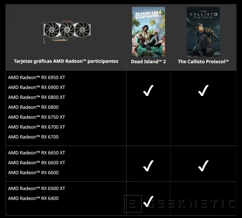 Geeknetic AMD Regala los juegos The Callisto Protocol y Dead Island 2 por la compra de gráficas RX 6000 2