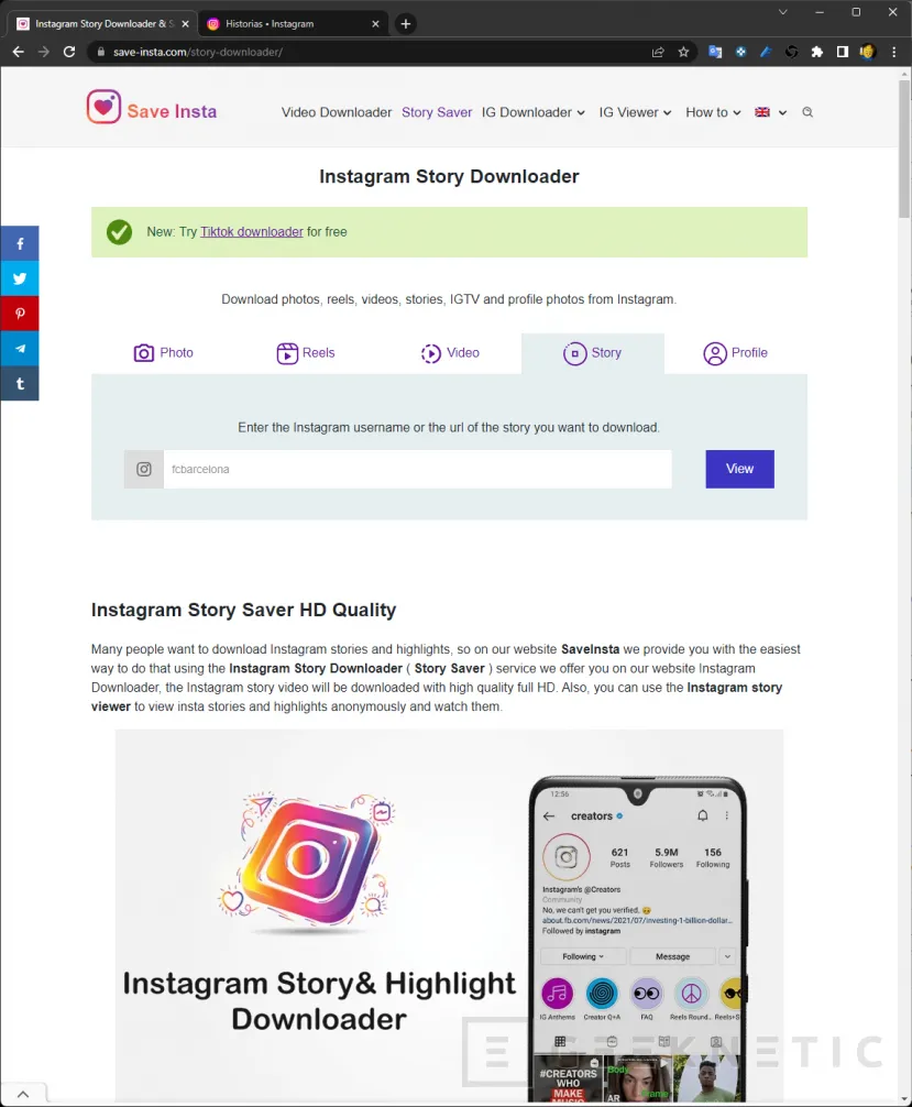 Geeknetic Cómo descargar Historias de Instagram 4