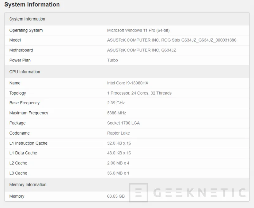 Geeknetic El Intel Core i9-13980HX se deja ver en Geekbench con una puntuación inferior al i9-13900HX 1
