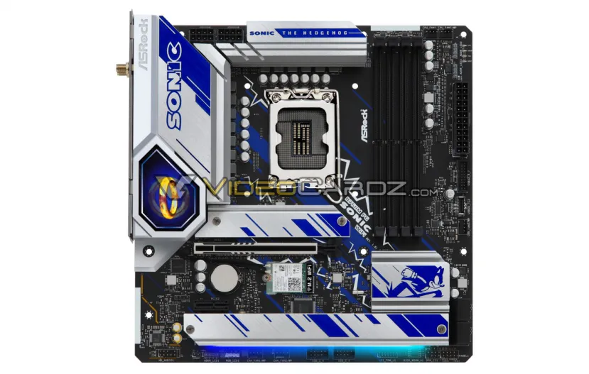 Geeknetic ASRock lanzará la placa con chipset B760M y temática Sonic compatible con DDR5 y doble conector de 8 pines para la CPU 2