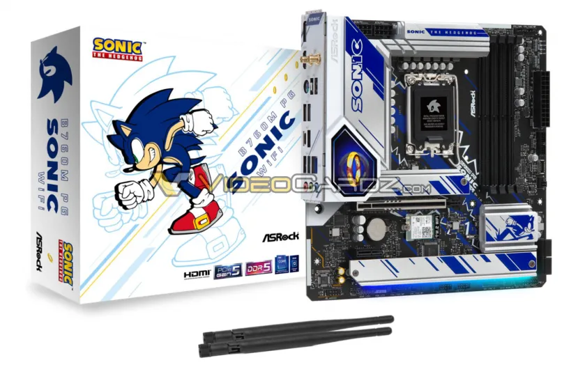 Geeknetic ASRock lanzará la placa con chipset B760M y temática Sonic compatible con DDR5 y doble conector de 8 pines para la CPU 1