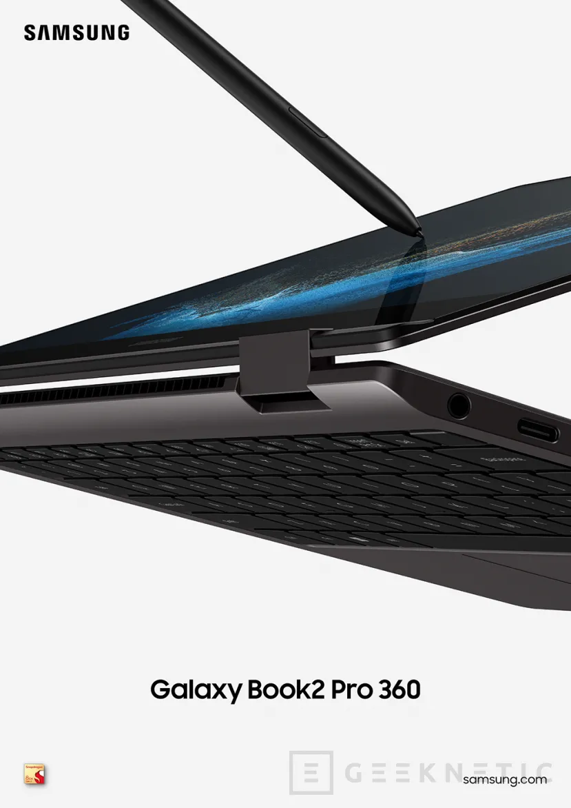 Geeknetic Samsung presenta el Galaxy Book2 Pro 360 con procesador Snapdragon 8cx Gen 3 y hasta 35 horas de batería 1