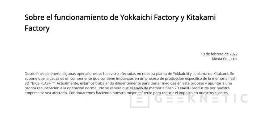 Geeknetic Western Digital y Kioxia pierden 7 millones de TB al contaminarse algunos materiales en sus fábricas 1