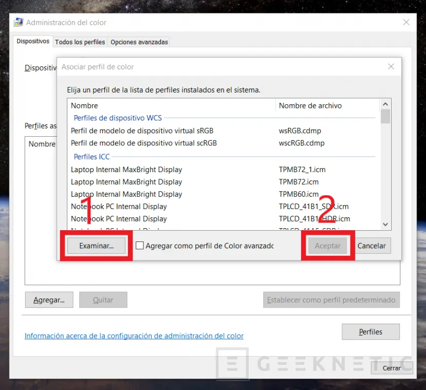 Geeknetic Cómo instalar perfiles de calibración de la pantalla en Windows 7