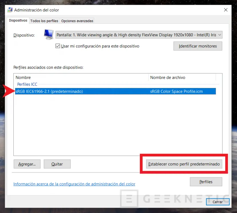 Geeknetic Cómo instalar perfiles de calibración de la pantalla en Windows 8
