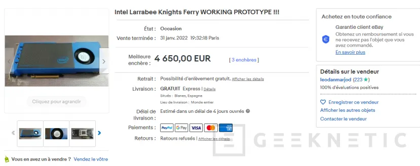 Geeknetic Una muestra de ingeniería de la Intel Larrabee se vende en eBay por 4650 euros 1
