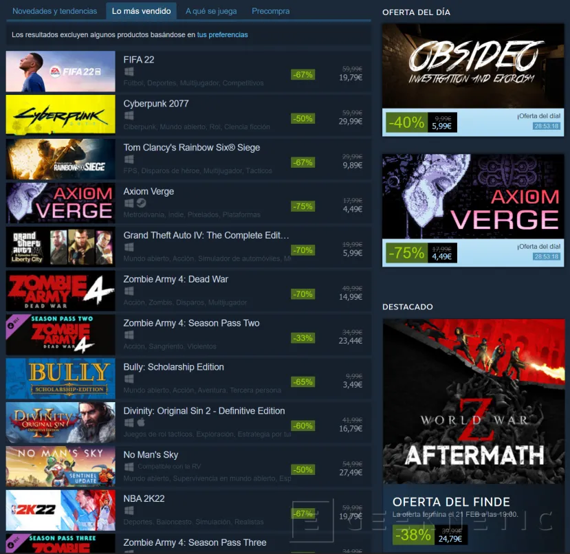 Geeknetic Valve no permitirá cambios de precios 28 días antes de las rebajas 1
