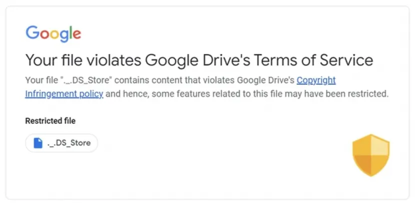 Geeknetic Los problemas de identificación de copyright de Google se extienden a archivos DS_Store 1