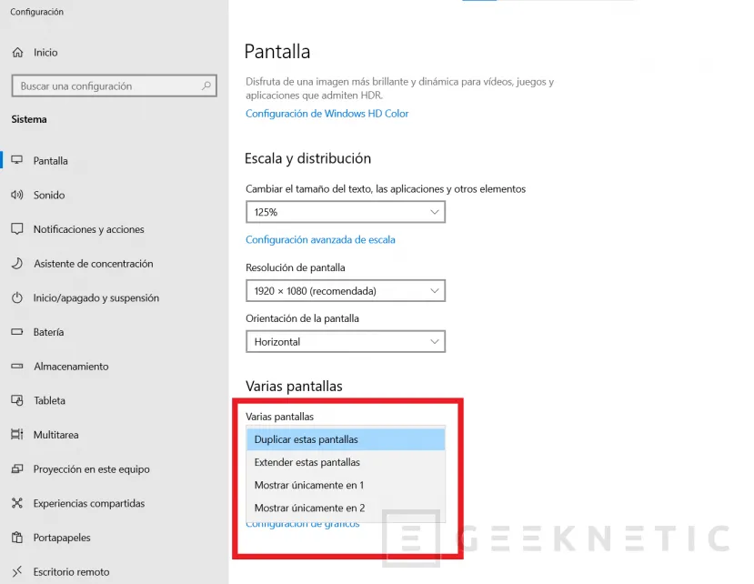 Geeknetic Cómo duplicar pantalla en Windows 10 y Windows 11 4