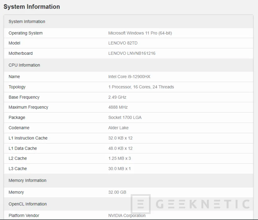 Geeknetic Aparece un Intel Core i9-12900HX en Geekbench con 16 núcleos y 24 hilos 1