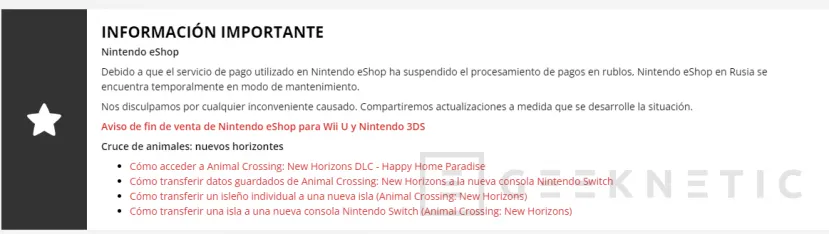 Geeknetic Nintendo también sale de Rusia y cancela los envíos de consolas y juegos 2