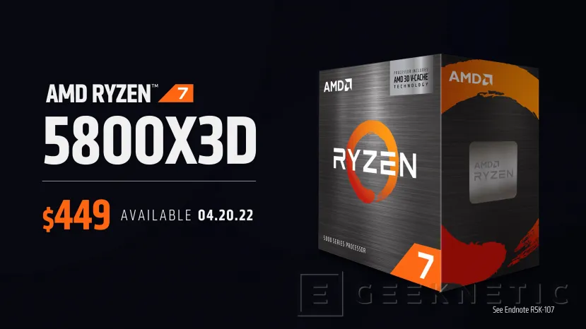 Geeknetic El nuevo AMD Ryzen 7 5800X3D con 3D V Caché estará disponible el 20 de abril por 449 dólares 1