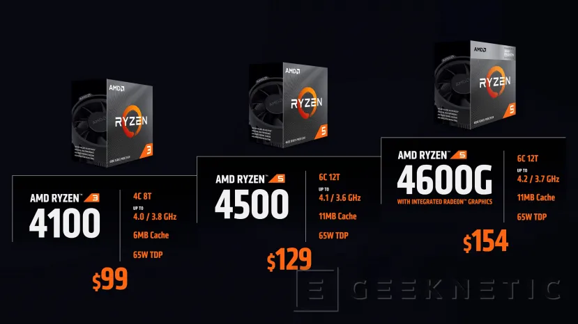 Geeknetic AMD ha presentado 6 nuevos procesadores de la serie 4000 y 5000 desde 99 $ 1