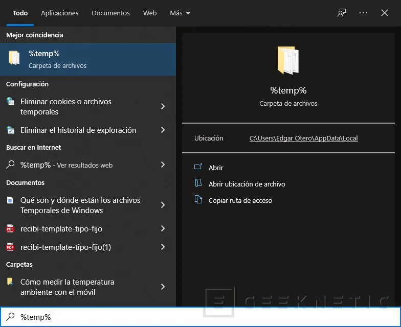 Geeknetic Cómo Eliminar los Archivos Temporales en Windows 10 1