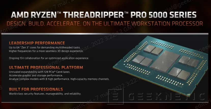 Geeknetic AMD RYZEN THREADRIPPER PRO 5000 WX: Hasta 64 Núcleos Zen 3 con el Doble de Rendimiento por Vatio 1
