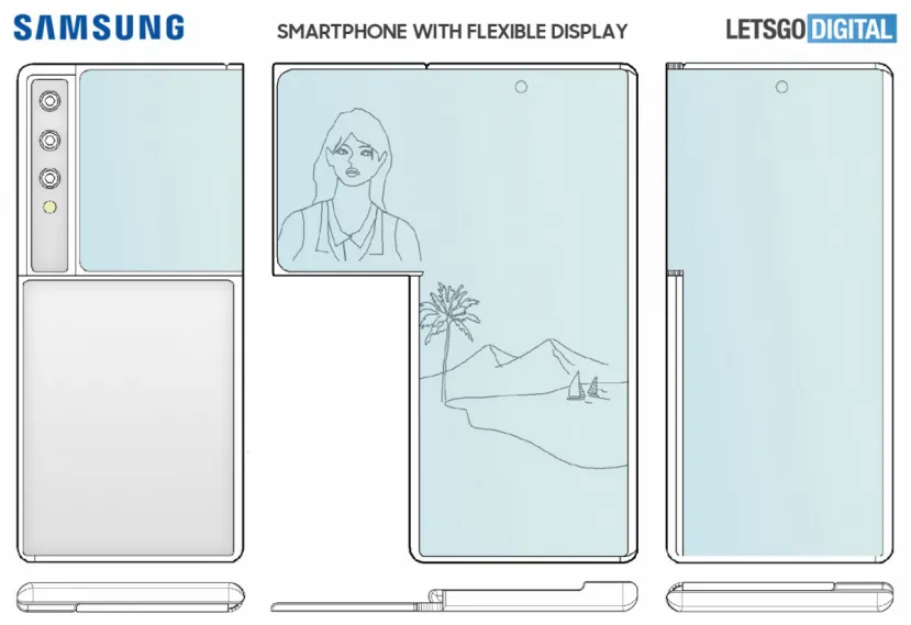 Geeknetic Un móvil plegable con forma de L es lo que está preparando Samsung según una curiosa patente 2