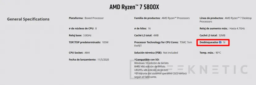 Geeknetic El AMD Ryzen 7 5800X3D no soporta overclocking 3