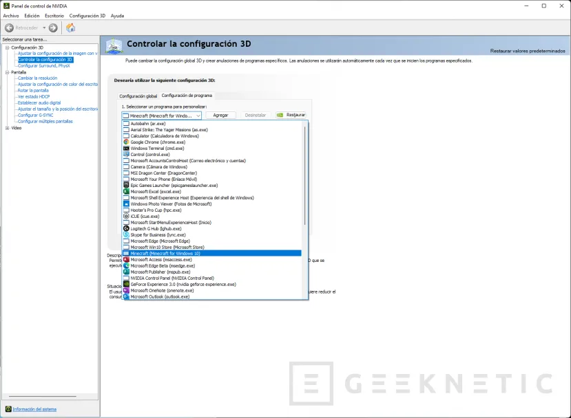 Geeknetic Panel de Control de NVIDIA: Cómo Optimizar la Gráfica al Máximo 8