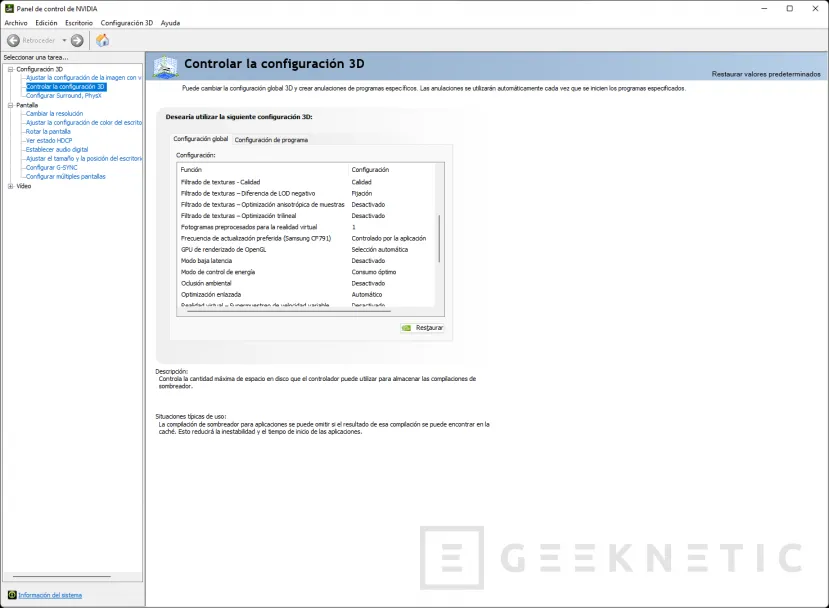 Geeknetic Panel de Control de NVIDIA: Cómo Optimizar la Gráfica al Máximo 7