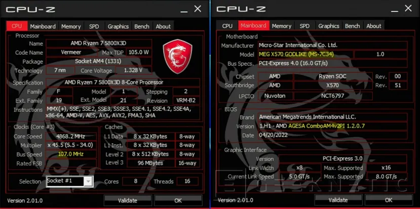 Geeknetic MSI permitirá el overclock del AMD Ryzen 7 5800X3D mediante BCLK con la AGESA 1.2.0.7 1