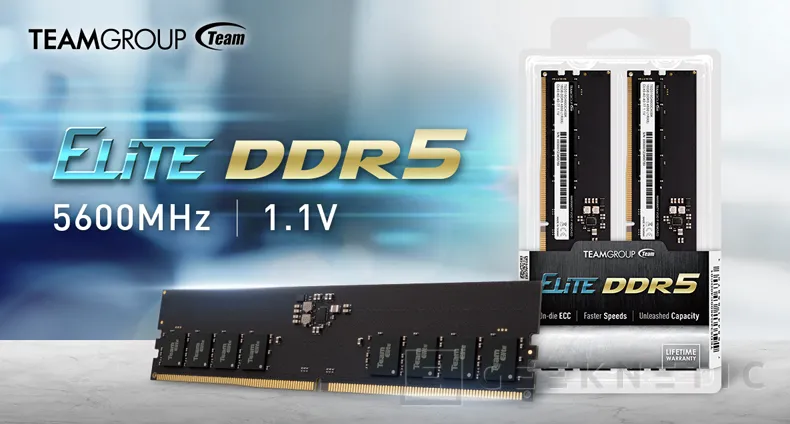 Geeknetic Nuevos módulos de RAM DDR5 TEAMGROUP Elite a 5.600 MHz y 1,1v 1