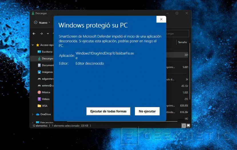 Geeknetic Cómo Activar Arrastrar y Soltar Archivos en la Barra de Tareas de Windows 11 4