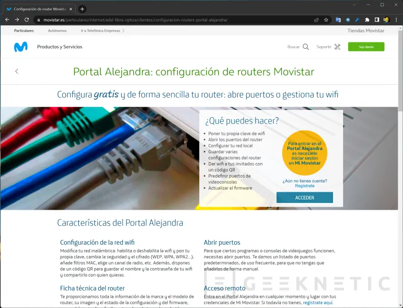 Geeknetic Portal Alejandra: Cómo configurar tu router Movistar 1