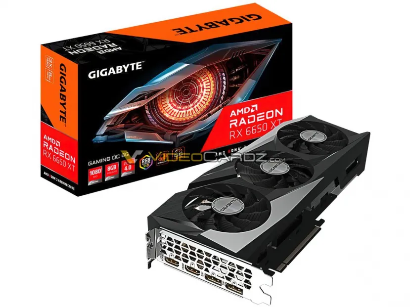 Geeknetic Se filtran imágenes de la Gigabyte Radeon RX 6950 XT Gaming con un considerable aumento del disipador 3