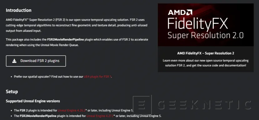 Geeknetic AMD lanza un plugin de FSR 2.0 para Unreal Engine 4 y 5 1