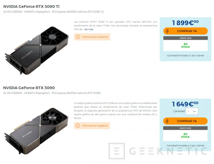 Geeknetic La NVIDIA RTX 3090 Ti FE rebaja su precio hasta los 1.899 euros 1