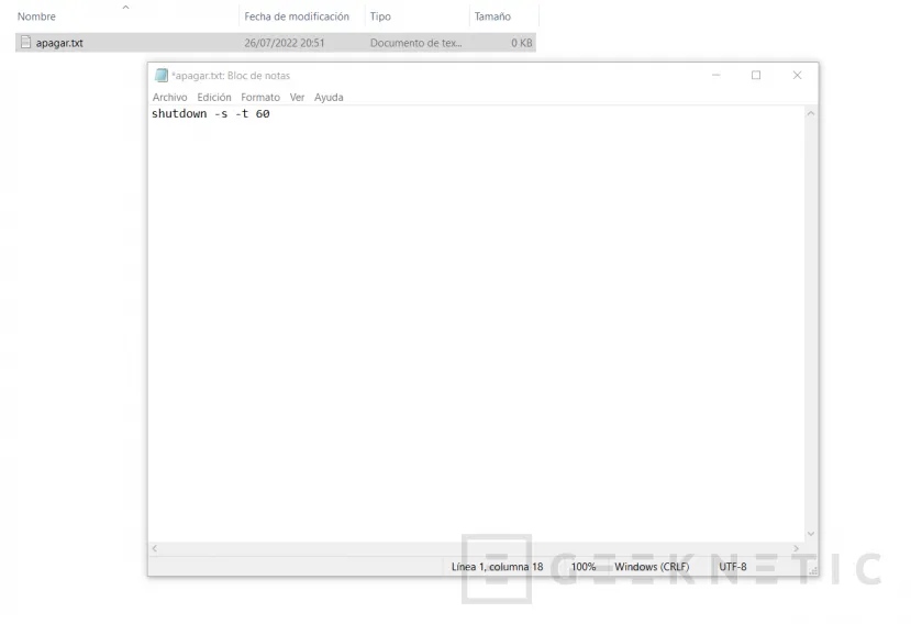 Geeknetic Cómo Programar el Apagado en Windows 10 5