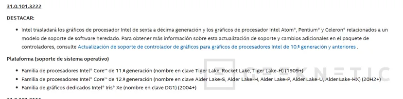 Geeknetic Intel separa los drivers para gráficos más recientes y añade a soporte heredado los más antiguos 1