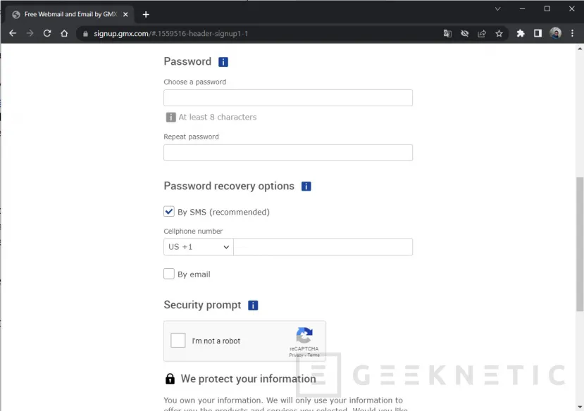 Geeknetic GMX: Cómo crear una cuenta de email gratis 4