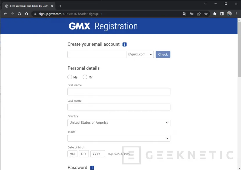 Geeknetic GMX: Cómo crear una cuenta de email gratis 3