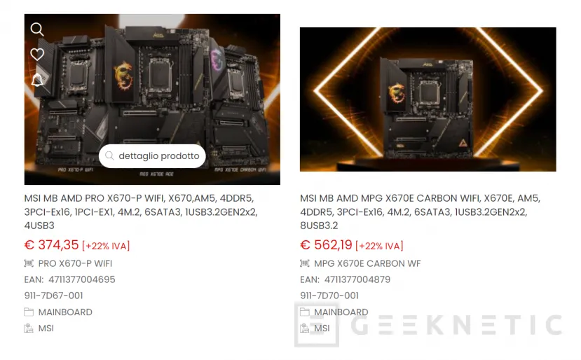Geeknetic Listadas dos placas MSI con chipset X670 y X670E desde los 374 euros 1