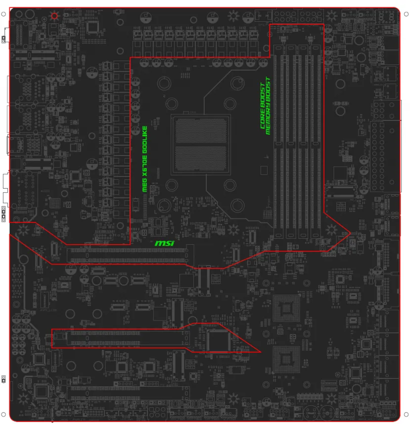 Geeknetic Filtrado el diseño PCB de la MSI MEG X670E GODLIKE para los AMD Ryzen 7000 Series 1