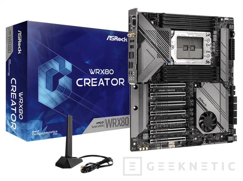 Geeknetic La nueva placa ASRock WRX80 Creator combina procesadores AMD Threadripper PRO 5000 con 7 slots PCIe 4.0 x16 2