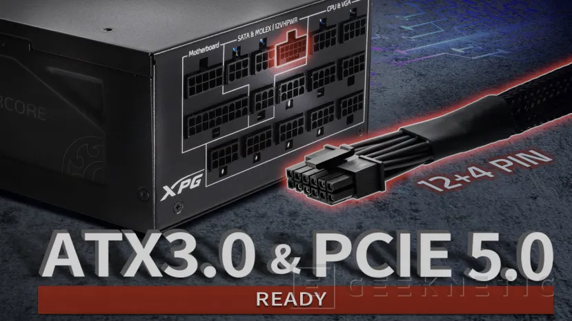 Geeknetic ADATA integrará conectores ATX 3.0 PCIe 5.0 en sus próximas fuentes XPG CYBERCORE II 1