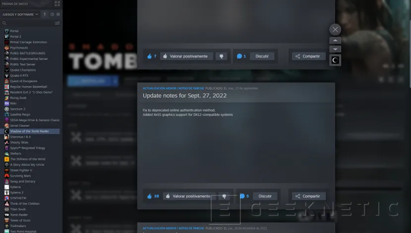 Geeknetic Intel XeSS ya está disponible en Shadow of the Tomb Raider 1
