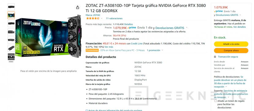 La NVIDIA RTX 3090 Ti baja su precio recomendado hasta los 1.329 euros