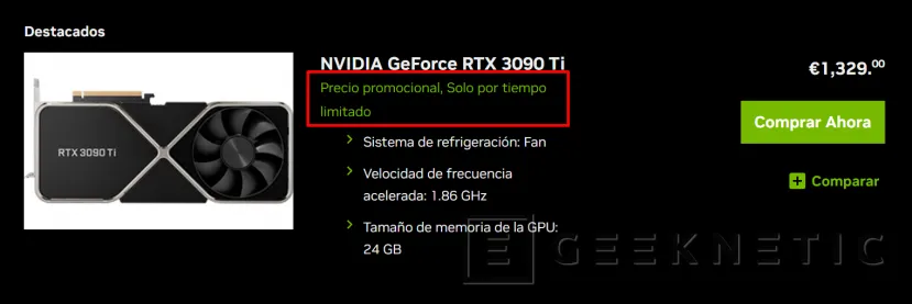 Geeknetic La NVIDIA RTX 3090 Ti baja su precio recomendado hasta los 1.329 euros 4