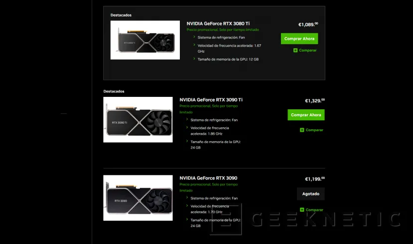 Geeknetic La NVIDIA RTX 3090 Ti baja su precio recomendado hasta los 1.329 euros 2