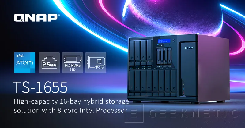 Geeknetic QNAP presenta el NAS TS-1655 con hueco para 16 unidades de disco y CPU Intel de 8 núcleos 2