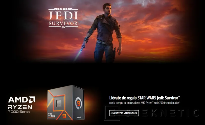 Geeknetic AMD regala el juego Star Wars Jedi: Survivor con la compra de procesadores AMD Ryzen 7000 Series 1