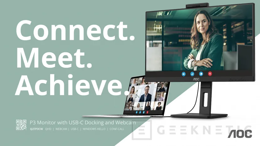 Geeknetic La nueva serie de monitores AOC P3 incluye Webcam inclinable y dock USB-C con KVM integrado 1