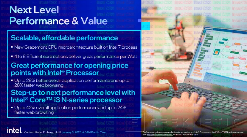 Geeknetic Intel lanza la gama de entrada Intel Processor e Intel N-Series con hasta un 42% más de rendimiento en aplicaciones 2