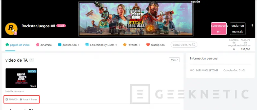 Geeknetic Rockstar Games crea una nueva cuenta en Bilibili, ¿Se aproxima el anuncio de GTA 6? 2