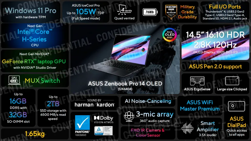 Geeknetic Mejor refrigeración en los nuevos ASUS Zenbook y Zenbook Pro gracias a una placa base más pequeña 3