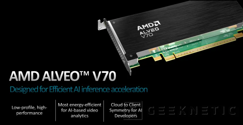 Geeknetic La arquitectura AMD XDNA se centra en aceleradores de inteligencia artificial como el Alveo V70 4