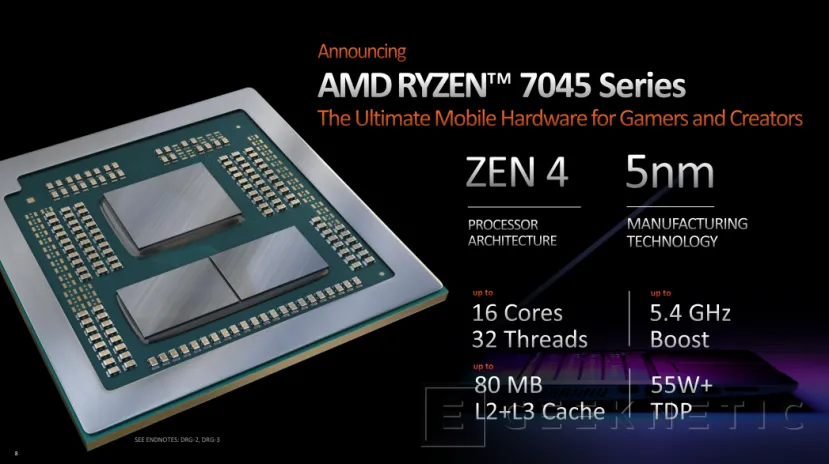 Geeknetic Los nuevos procesadores AMD Ryzen 7945HX llegan con 16 núcleos Zen 4 y 80MB de caché 1